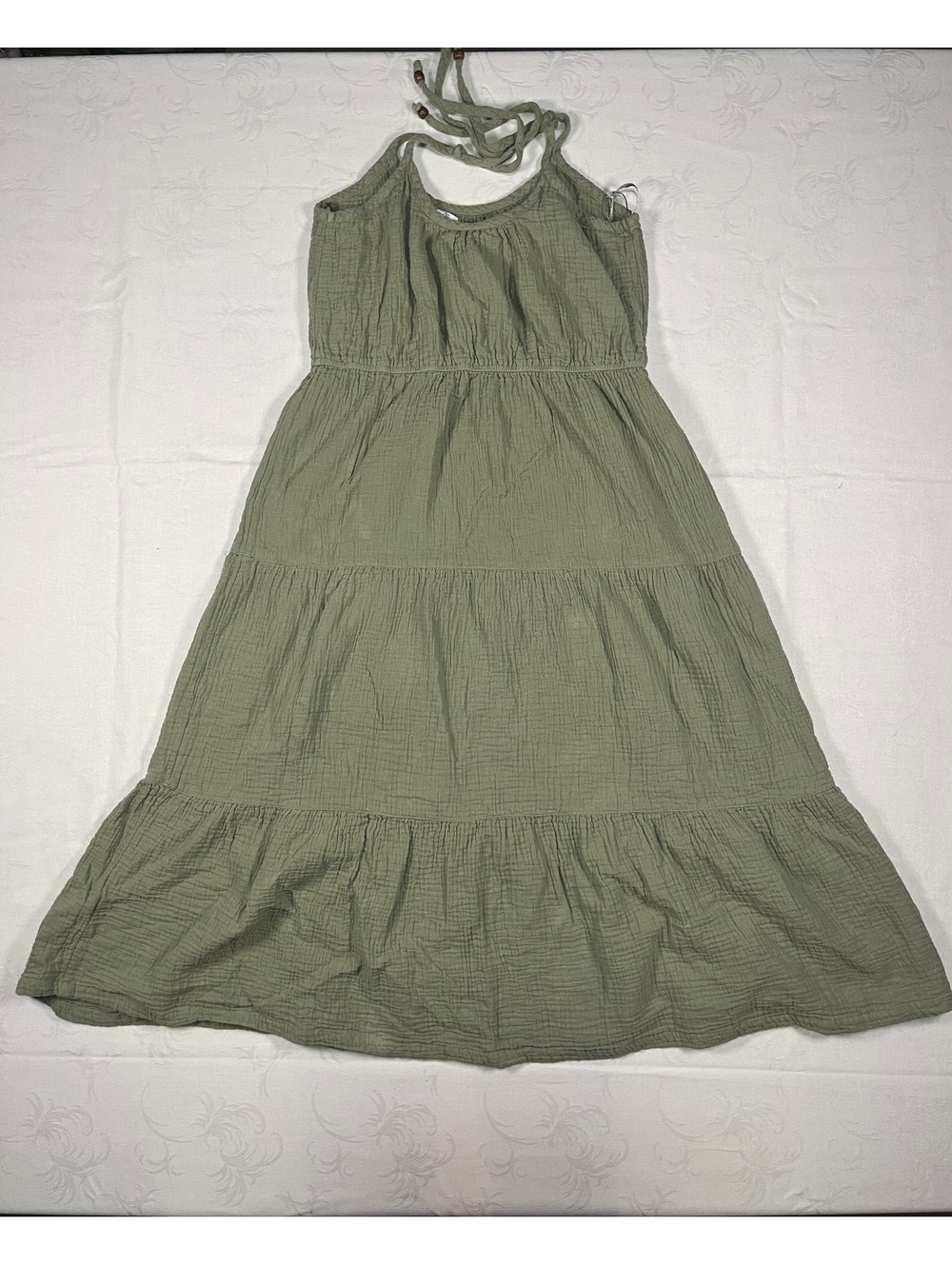 Womans Lucky Brand Midi Olive Dress Casual Size Small - Picture 6 of 7